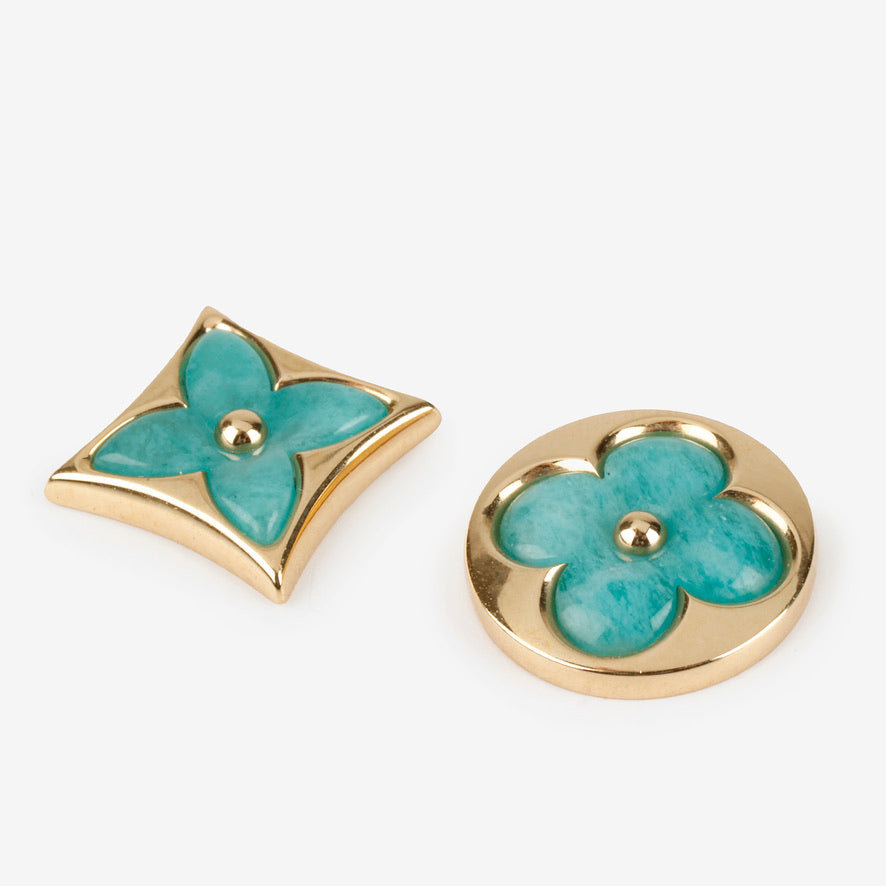 Color Blossom Studs Turquoise