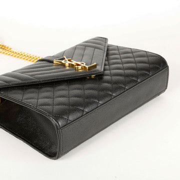 Medium Envelope Black Gold Hardware