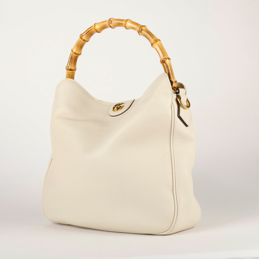 Large Diana Hobo, White 10716