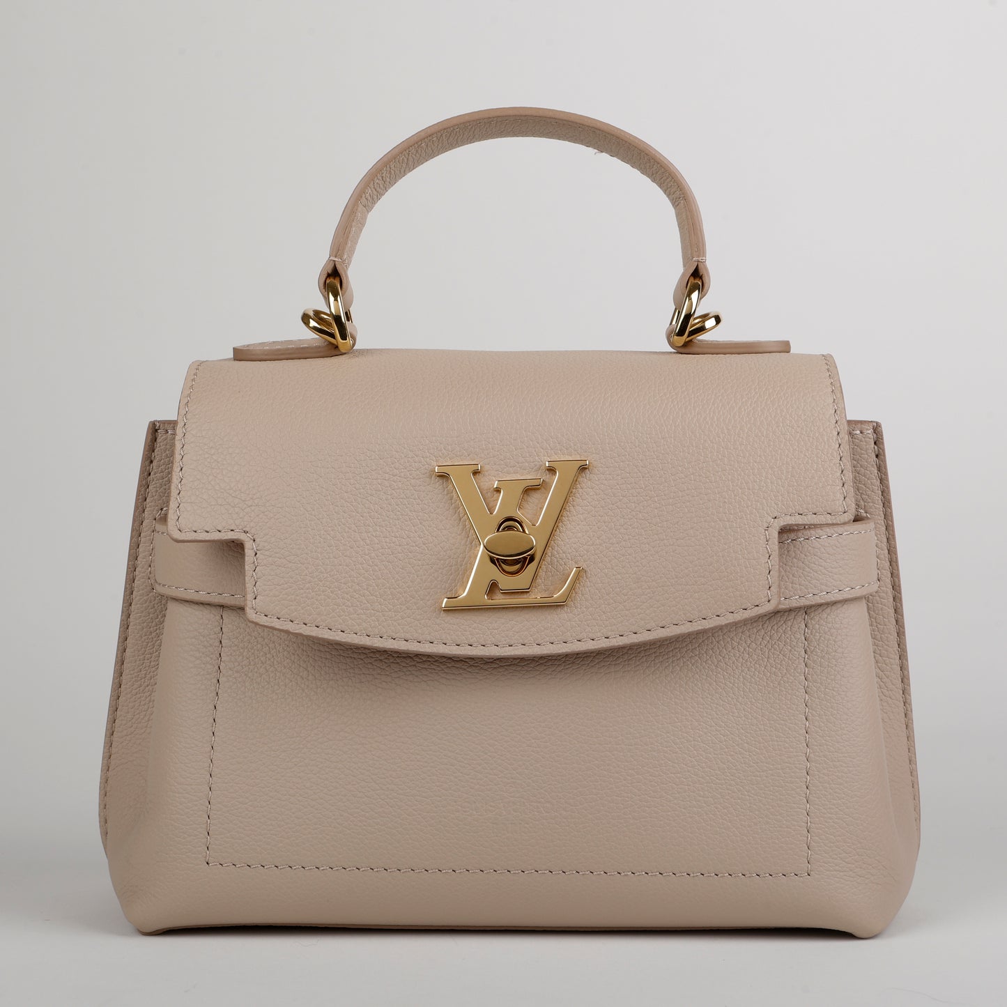 LockMe Ever BB, Greige Grained Calfskin
