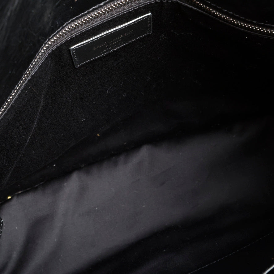 Large Nikki, Black Crinkled Calfskin