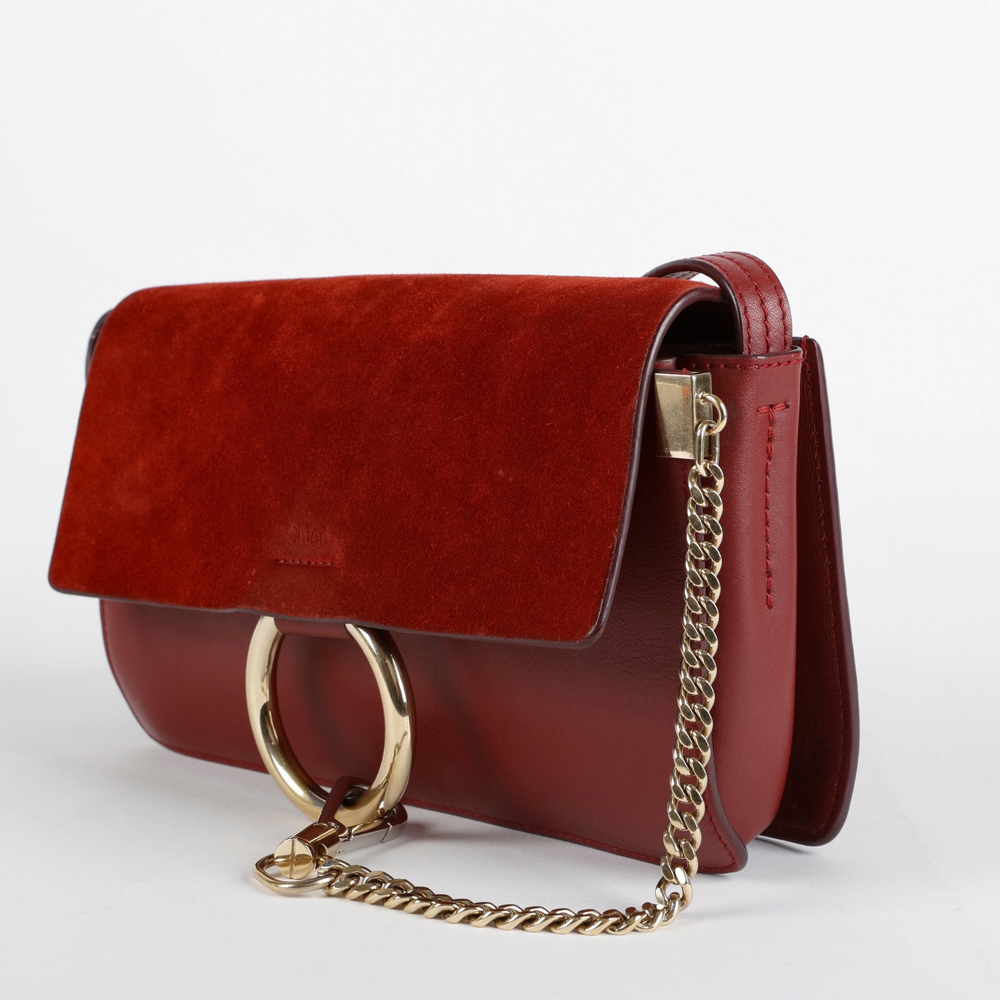 Small Faye Shoulder Bag, Burgundy