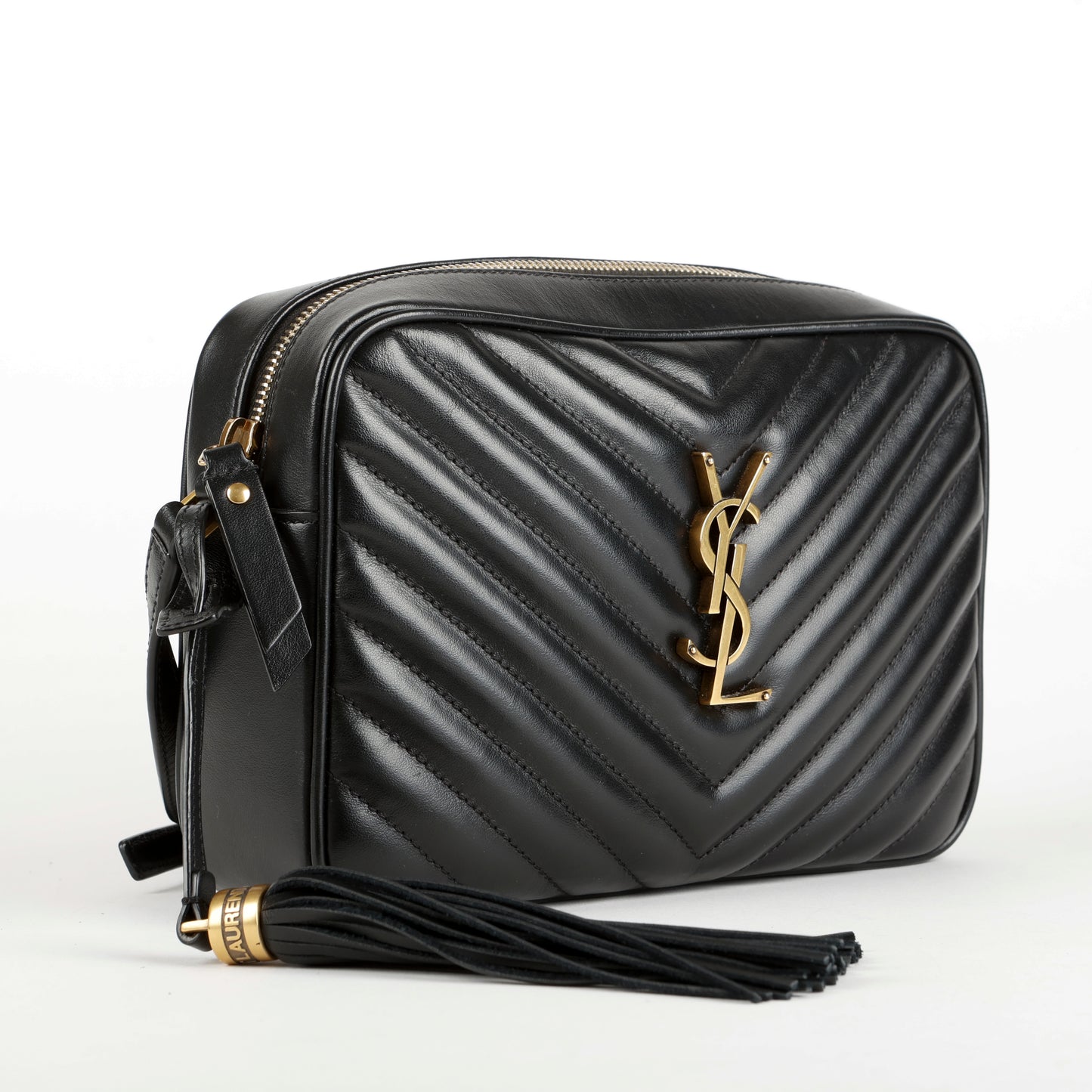 Lou Camera Bag, Black Calfskin