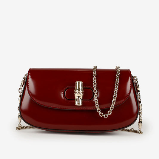 Small Bamboo Night Crossbody, Rosso Ancora Red