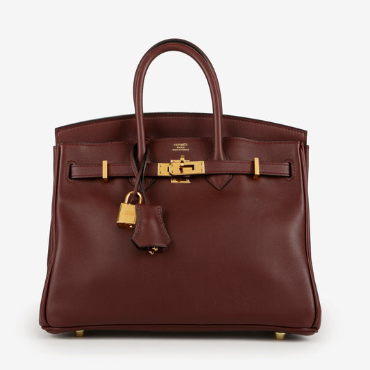 Birkin 25 Rouge Sellier Swift Gold Hardware