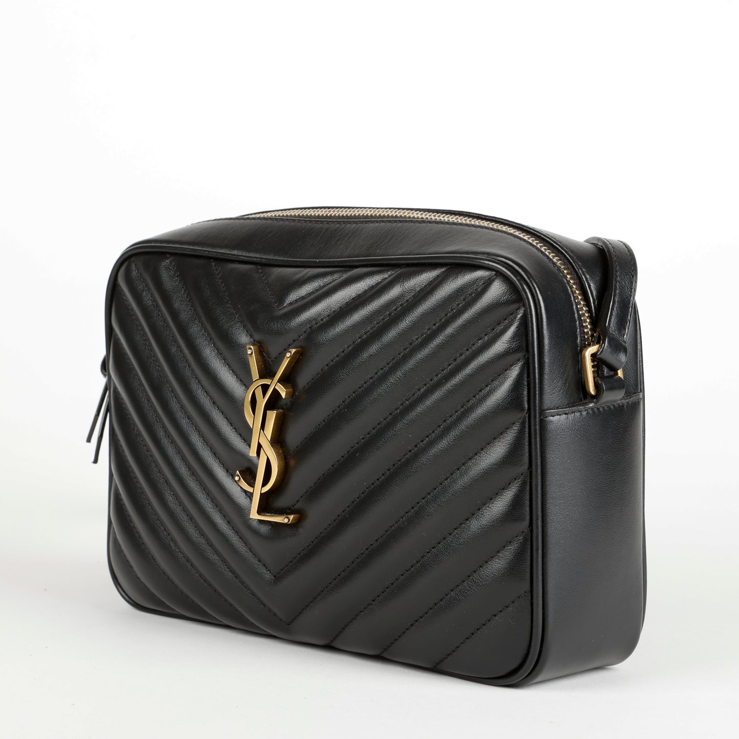Lou Camera Bag, Black Calfskin