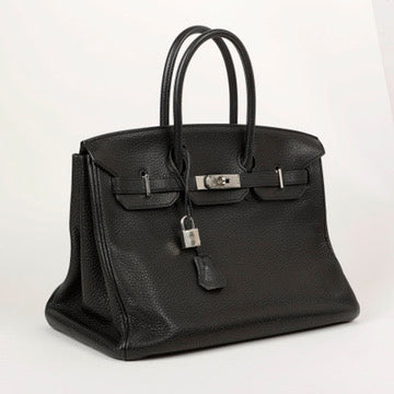 Birkin 35 Black Clemence Palladium Hardware