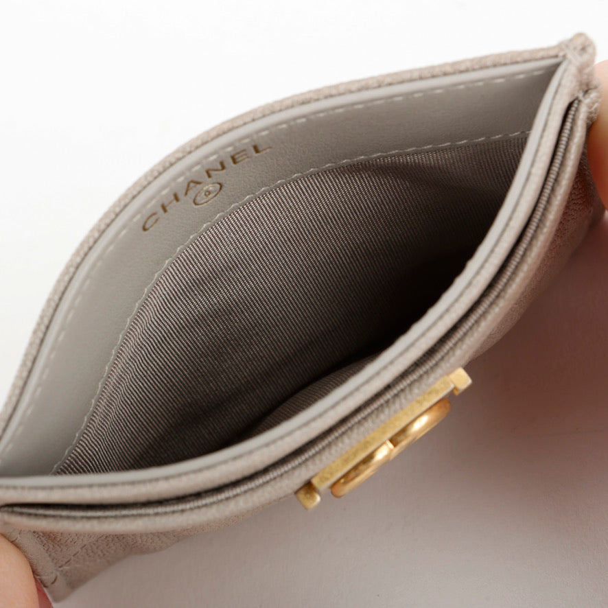 Boy Card Holder, Light Grey Caviar 10599