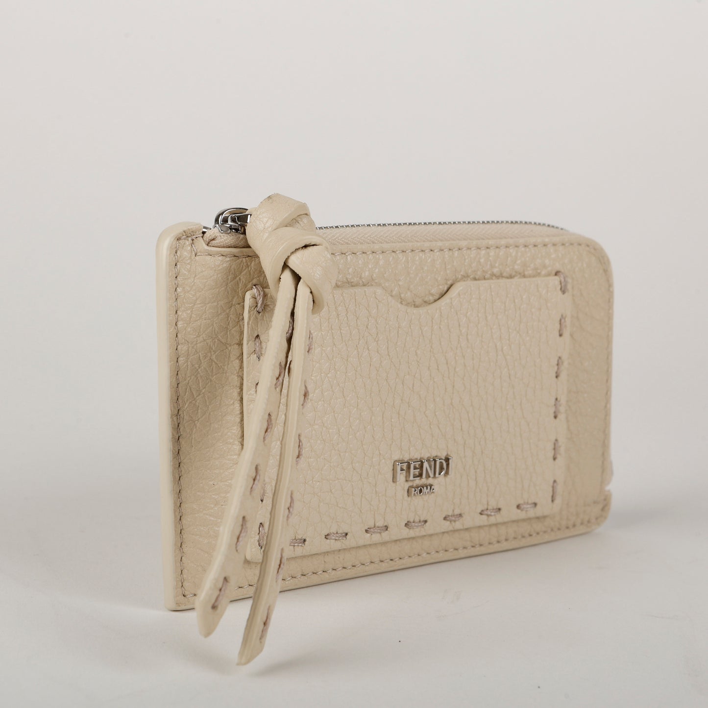 Peekaboo Selleria Card Case Cream Calfskin