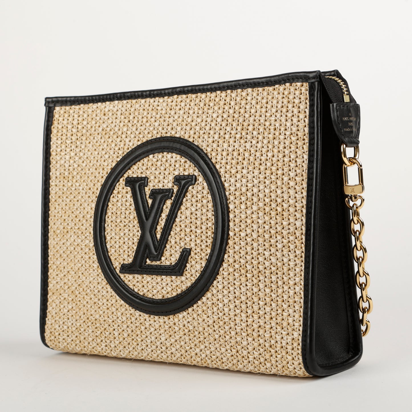 Toiletry On Chain 26, Black Raffia