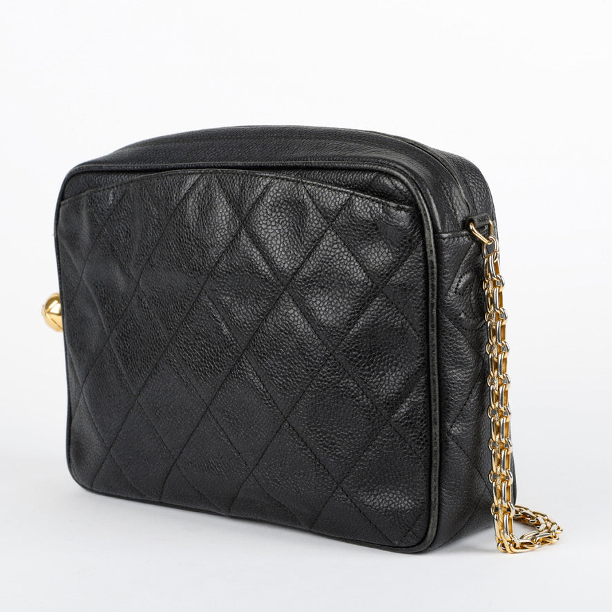 Vintage Medium Camera Bag, Black Caviar