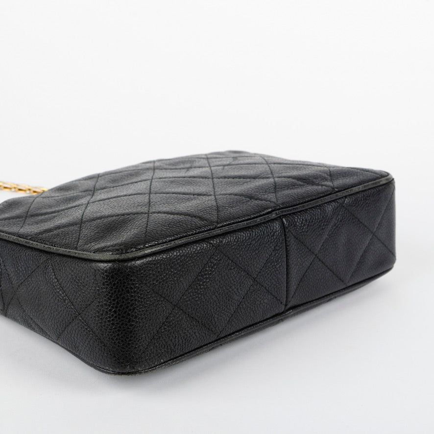 Vintage Medium Camera Bag, Black Caviar