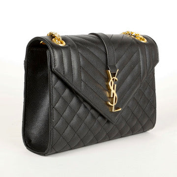 Medium Envelope Black Gold Hardware
