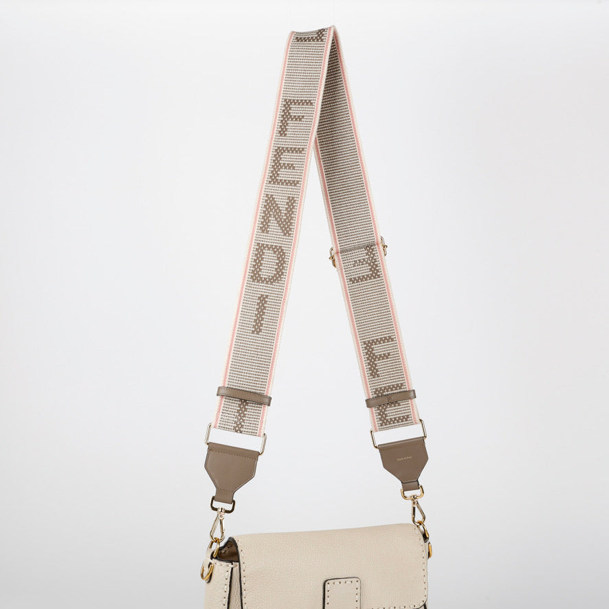 Logo Adjustable Strap, Pink Beige Taupe