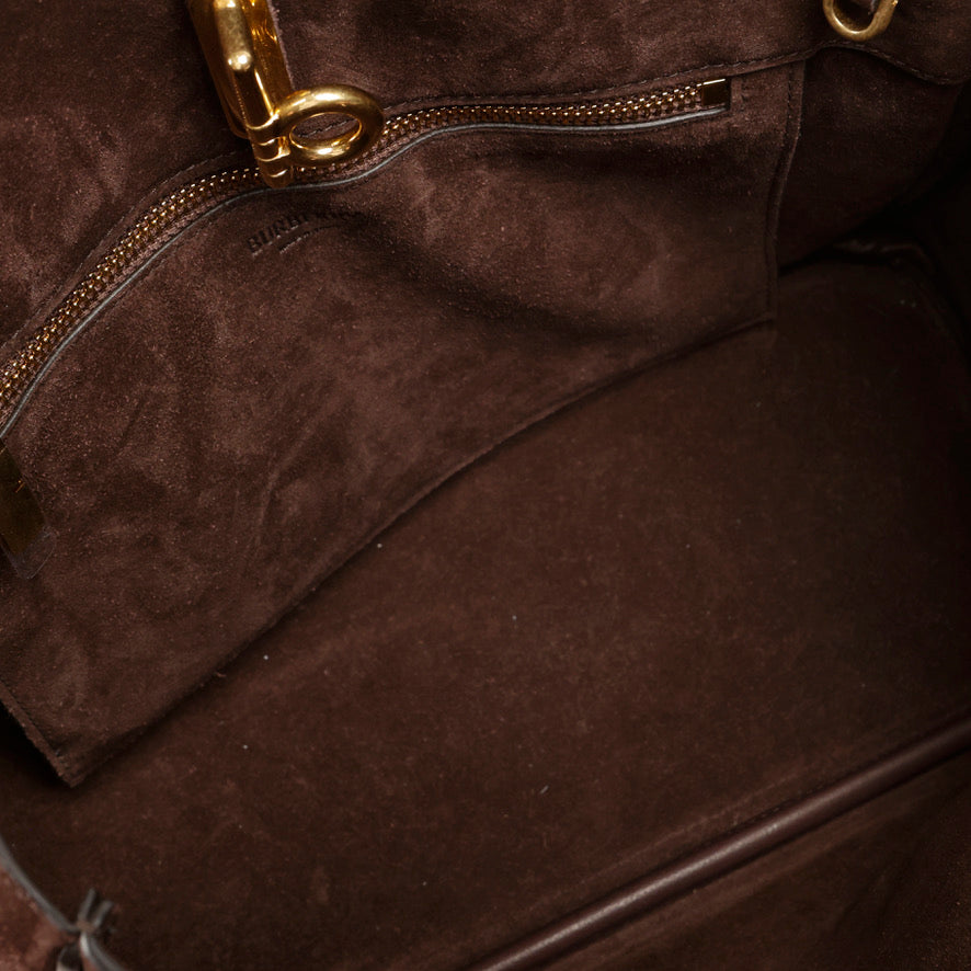 Rocking Horse Tote, Brown Suede