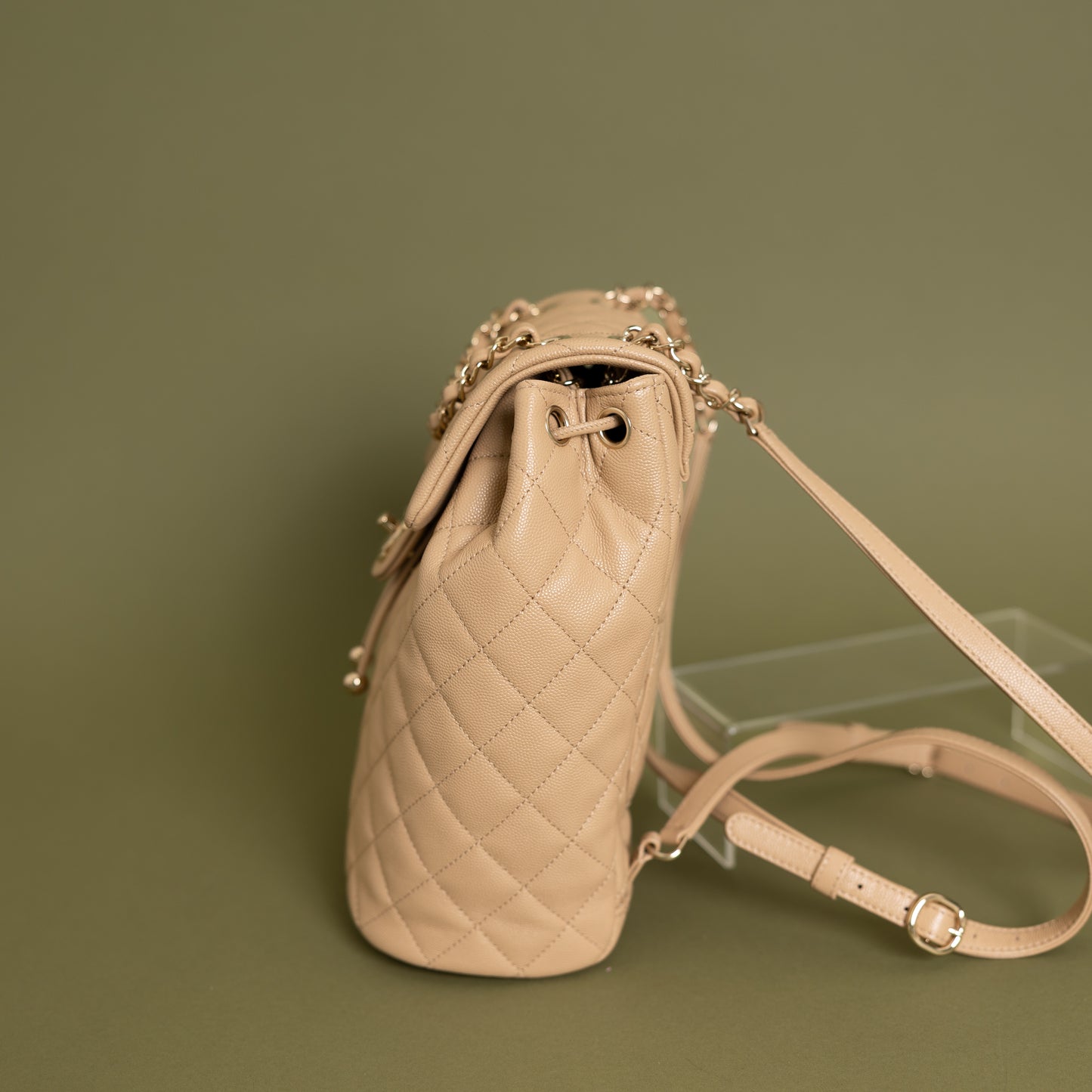 Beige Caviar Timeless Backpack