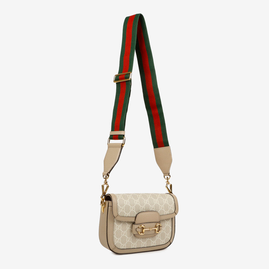 Beige Canvas 1955 Horsebit Small Crossbody