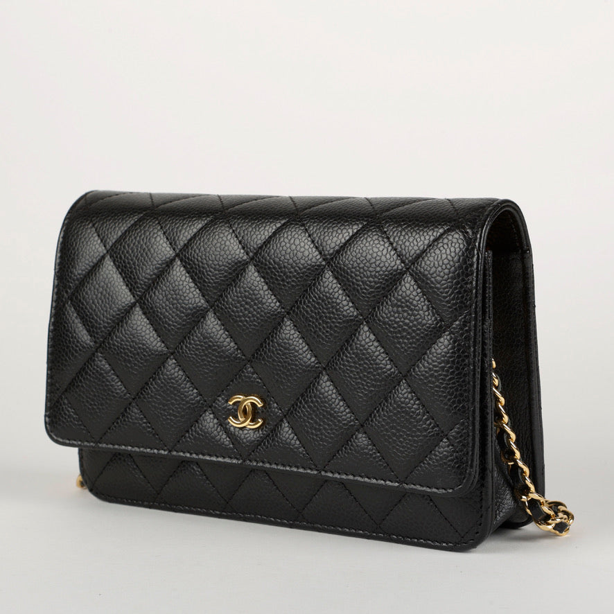 Wallet On Chain, Black Caviar Gold Hardware