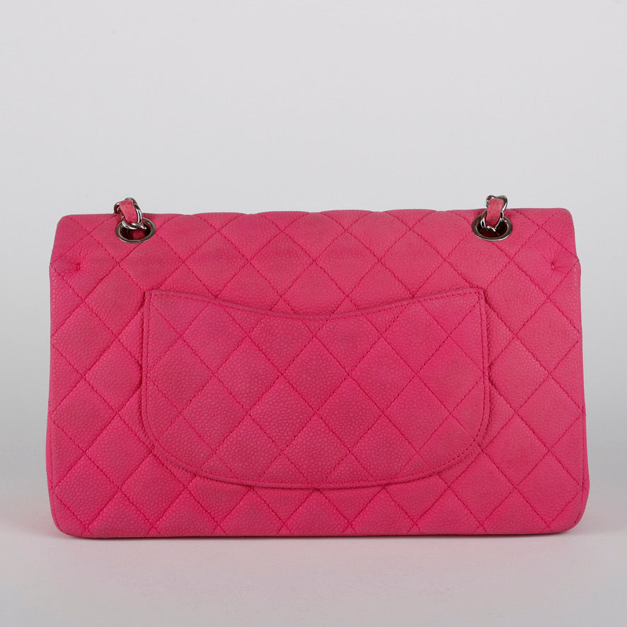 Medium Double Flap, Pink Caviar