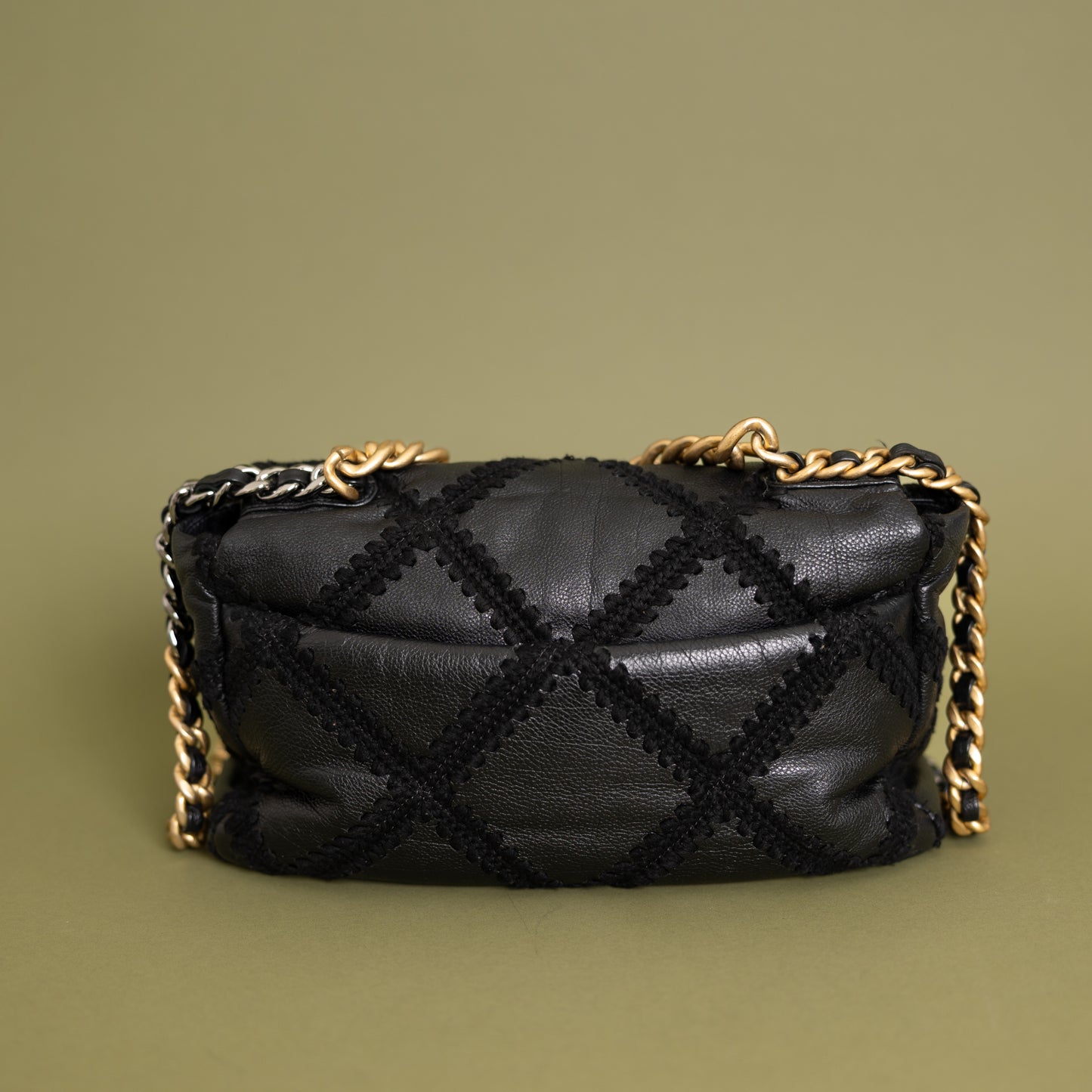 Large 19, Black Goatskin Crochet 9861