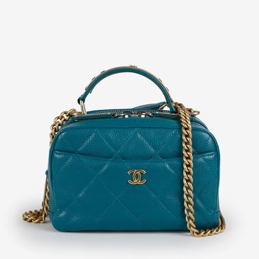 Double Zip Vanity Turquoise Caviar