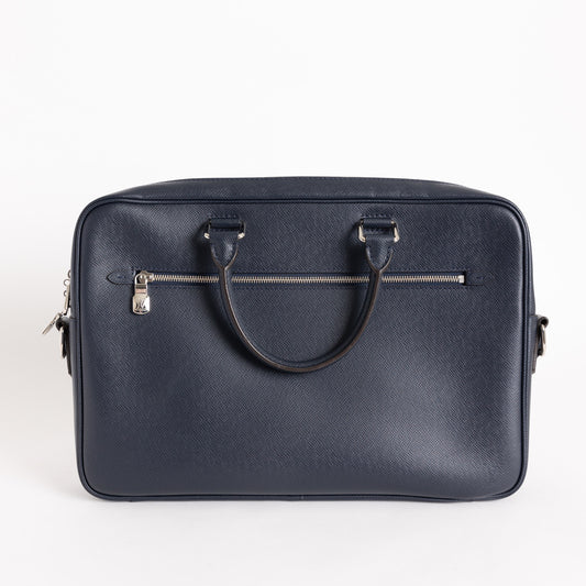 Louis Vuitton Porte Documents Voyage Briefcase, Navy Blue Taiga Leather 5419