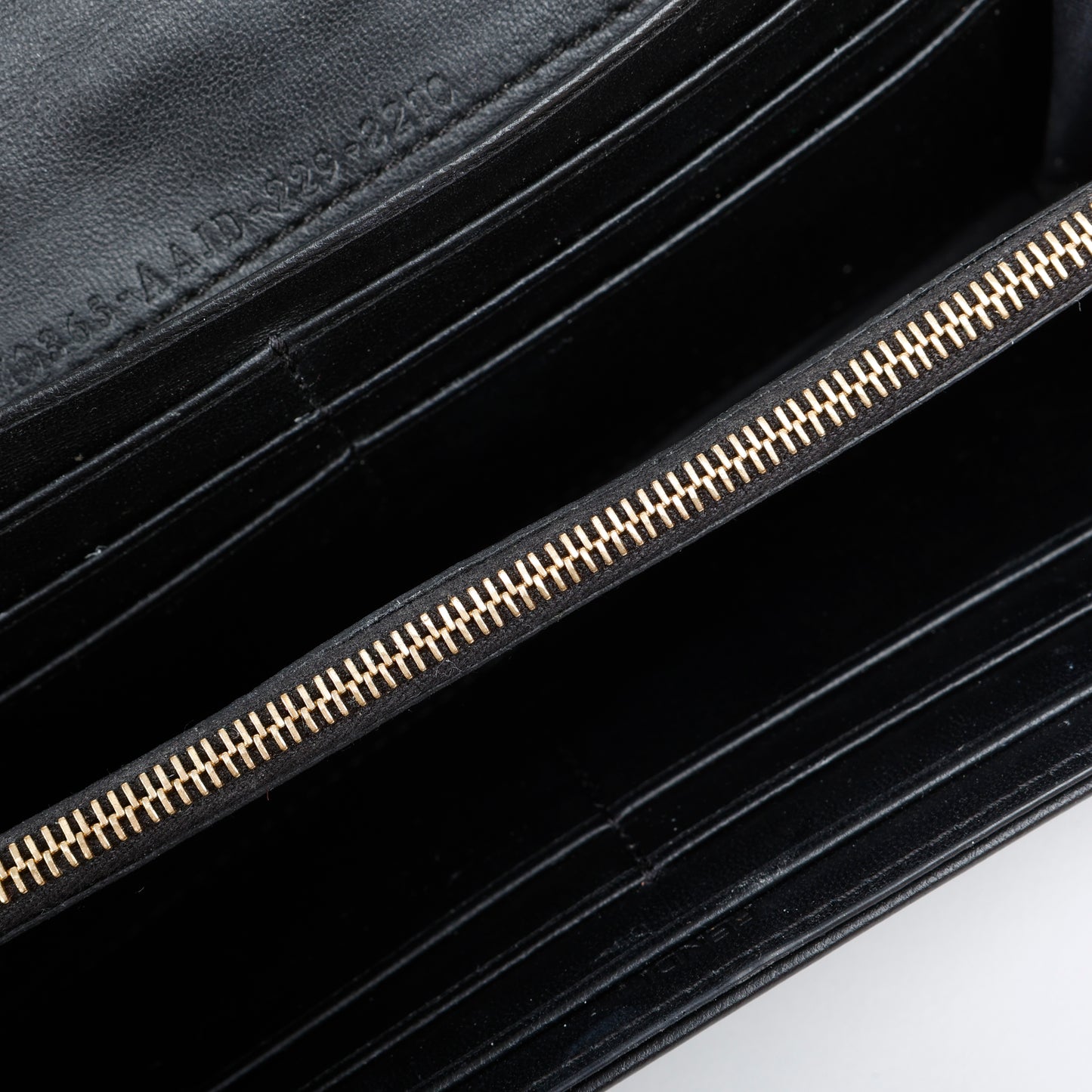 Nappa Embossed Wallet on Chain, Black
