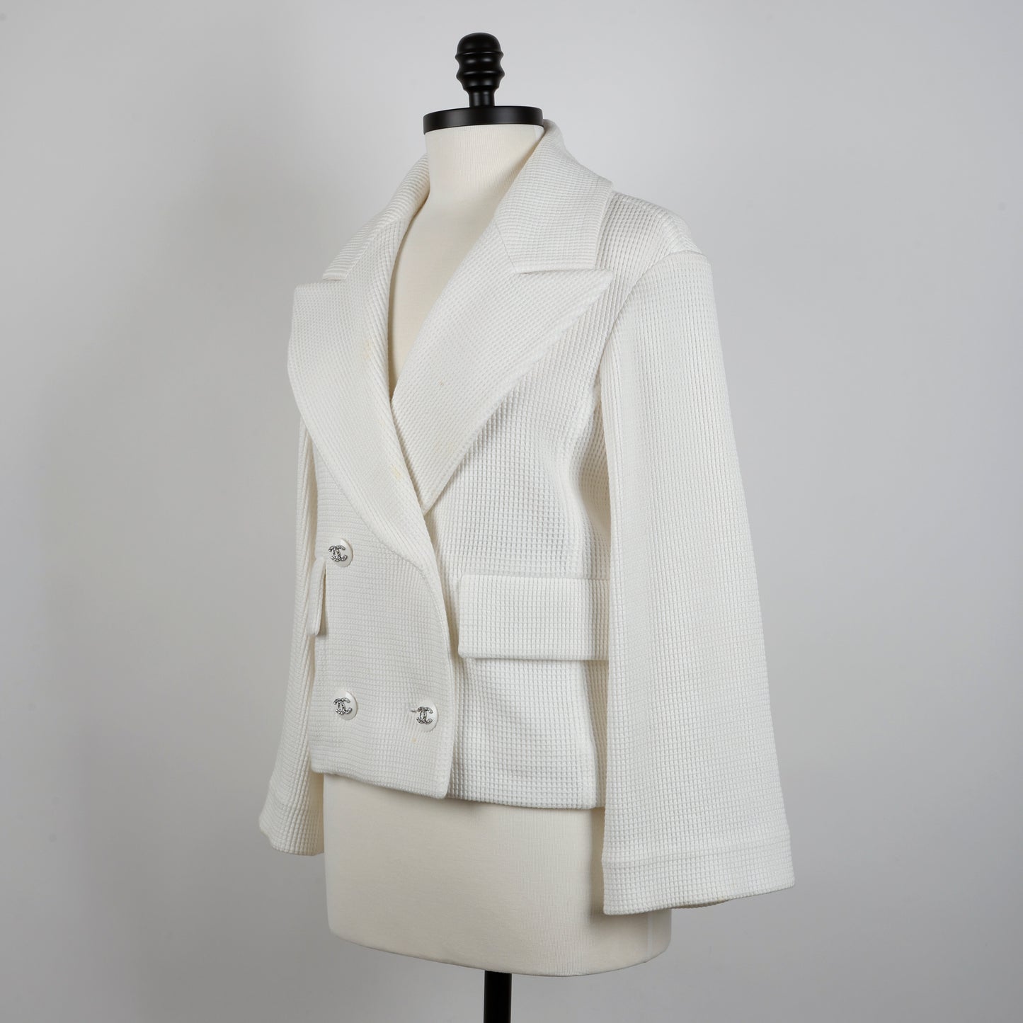 Waffle Cotton White Jacket (21C)