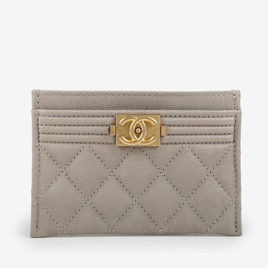 Boy Card Holder, Light Grey Caviar 10599