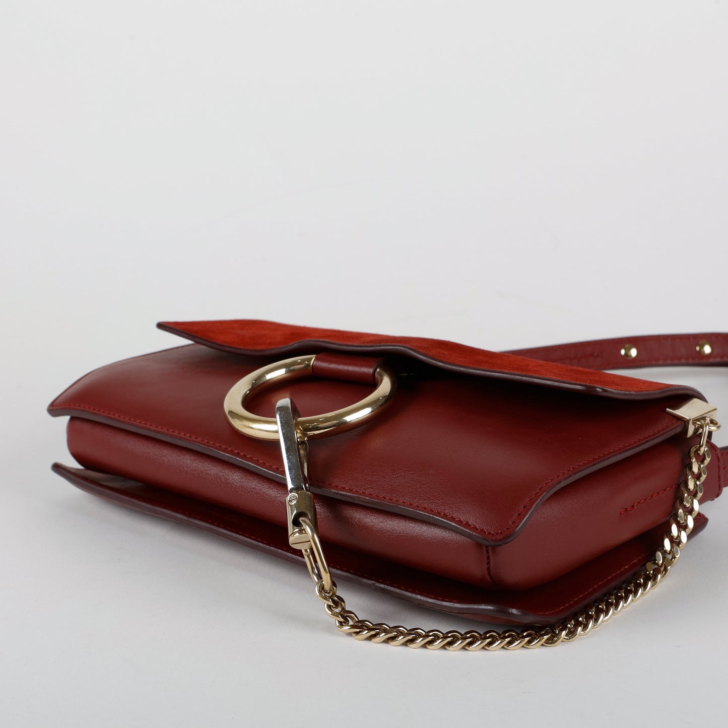 Small Faye Shoulder Bag, Burgundy