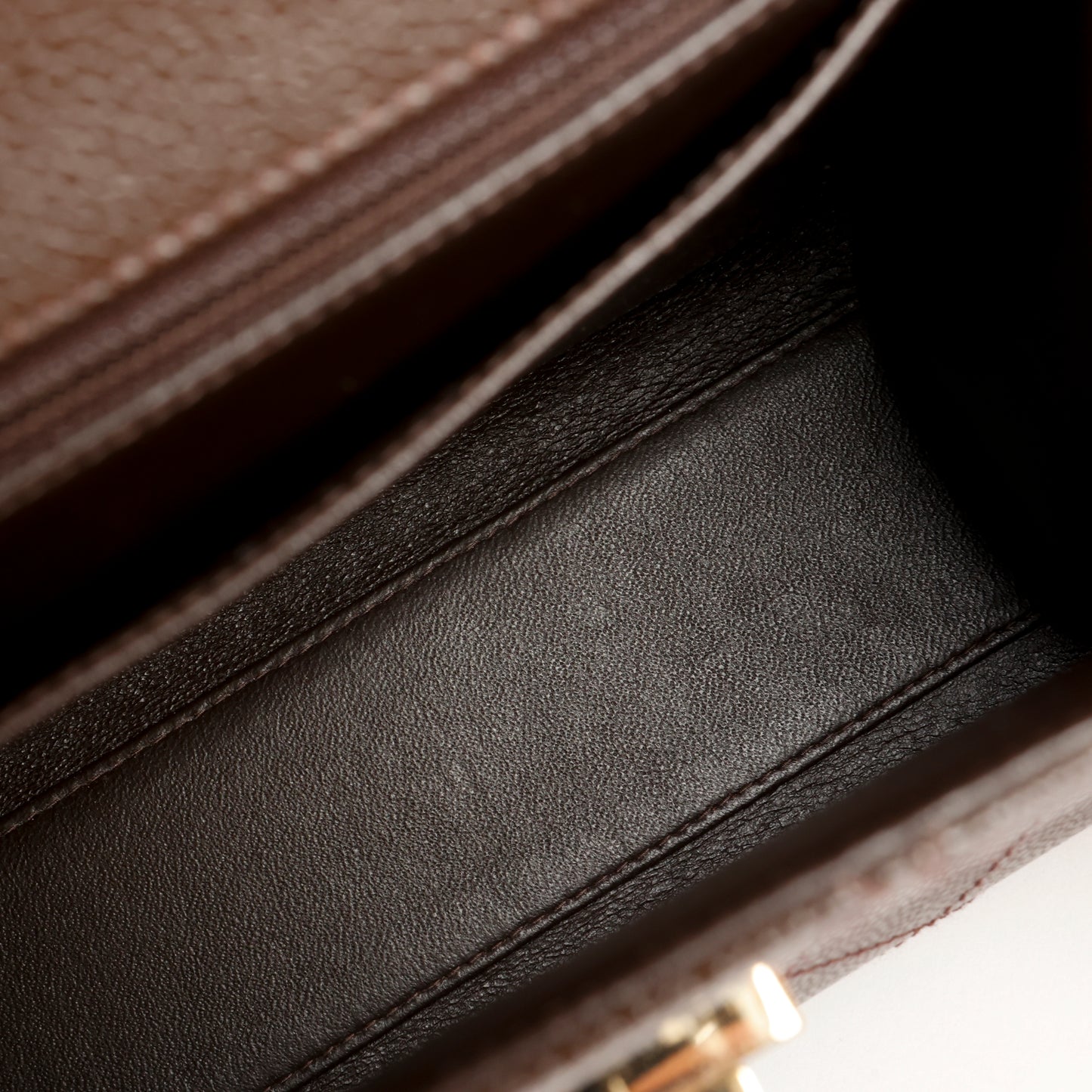 Vintage Kelly Mademoiselle Top Handle, Brown Caviar