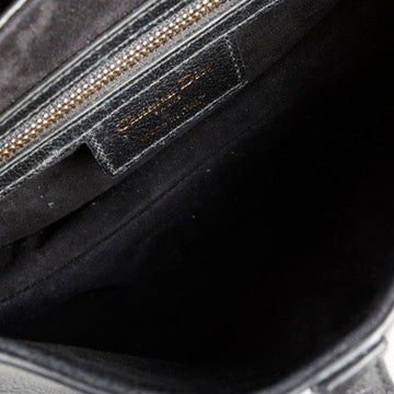 Medium Saddle Bag, Black Grained Calfskin