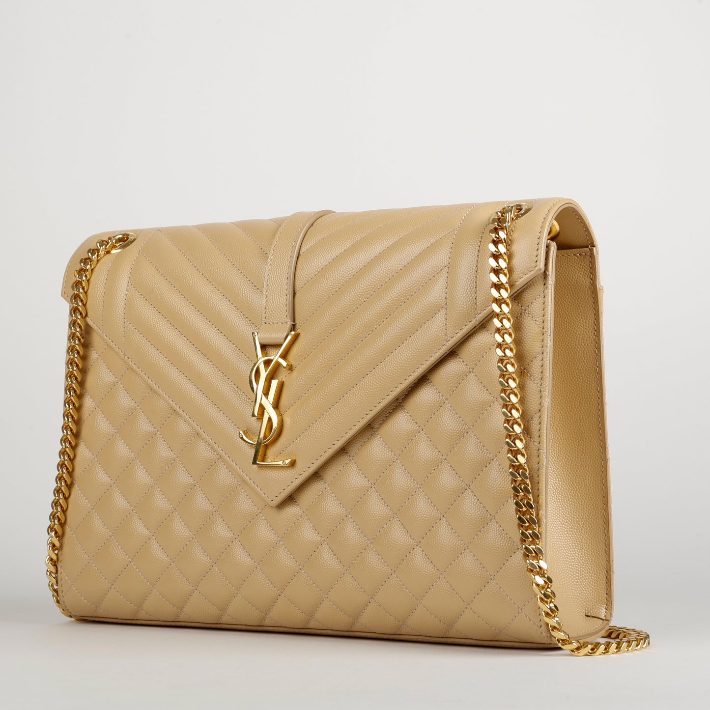 Large Envelope Beige Grain de Poudre