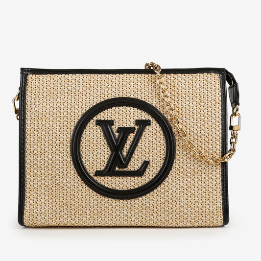 Toiletry On Chain 26, Black Raffia
