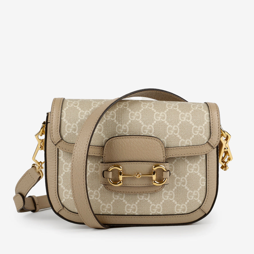 Beige Canvas 1955 Horsebit Small Crossbody
