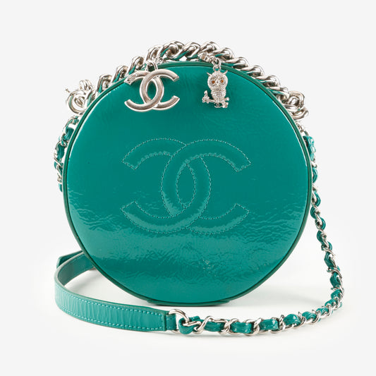 Round As Earth Crossbody, Green Patent SHW