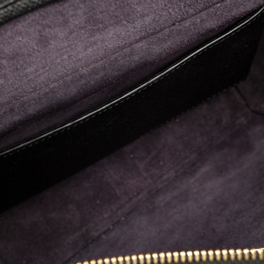 Micro Belt Bag, Black Grained Calfskin