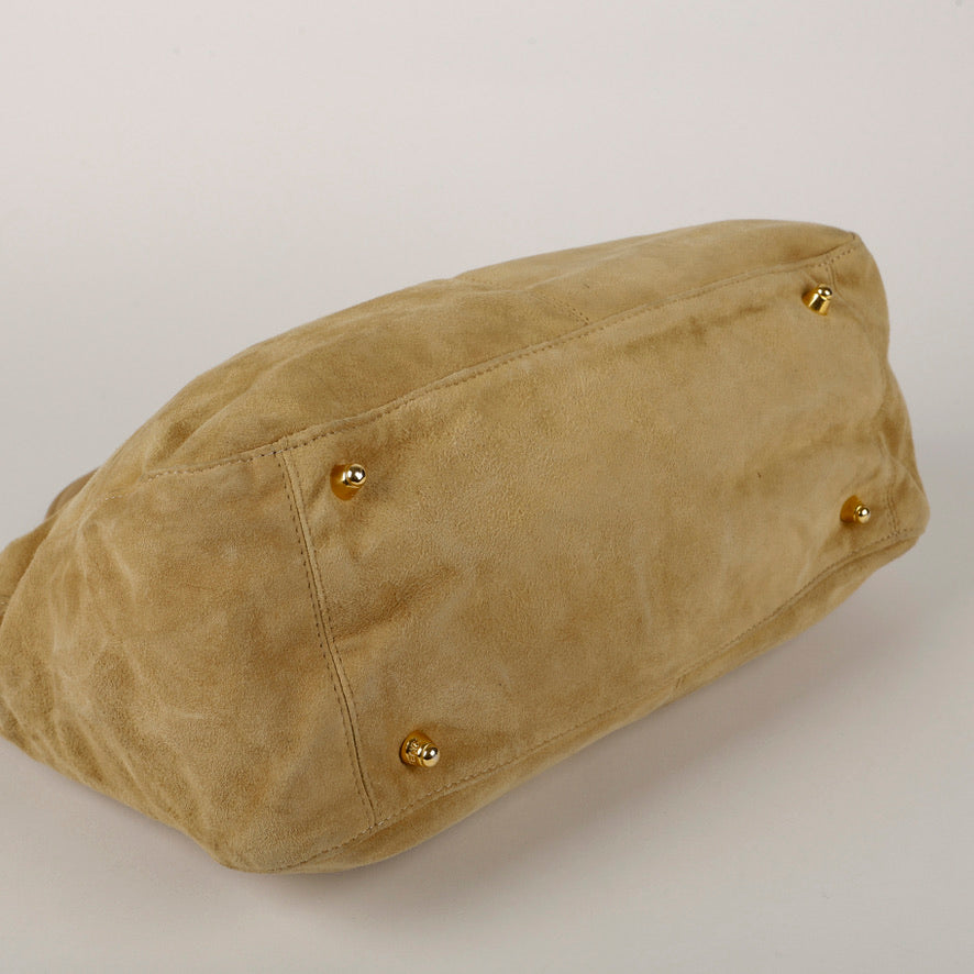 Baguette Top Handle Tote, Suede