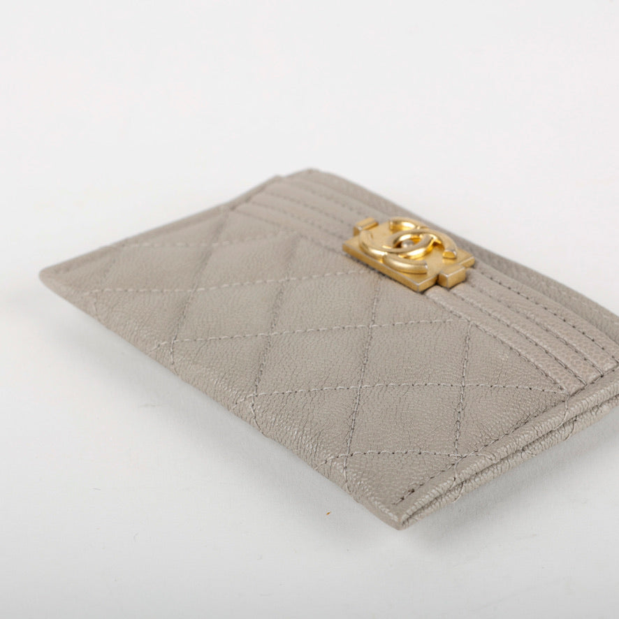 Boy Card Holder, Light Grey Caviar 10599