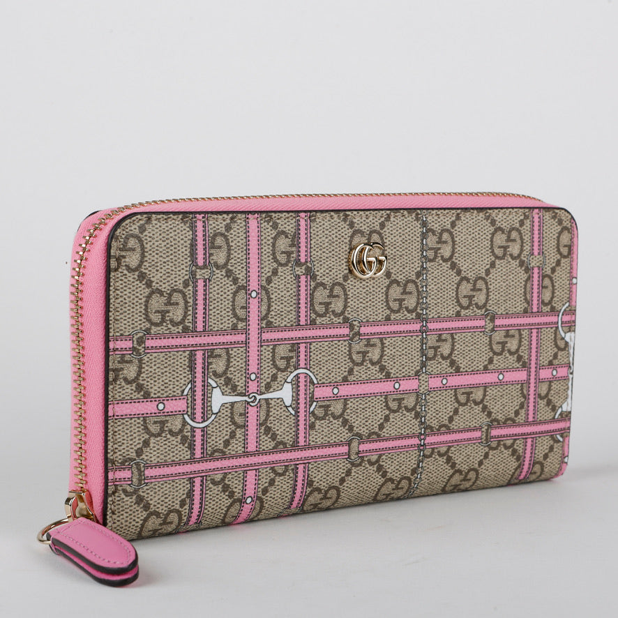Pink Horsebit Coated Canvas Zippy
