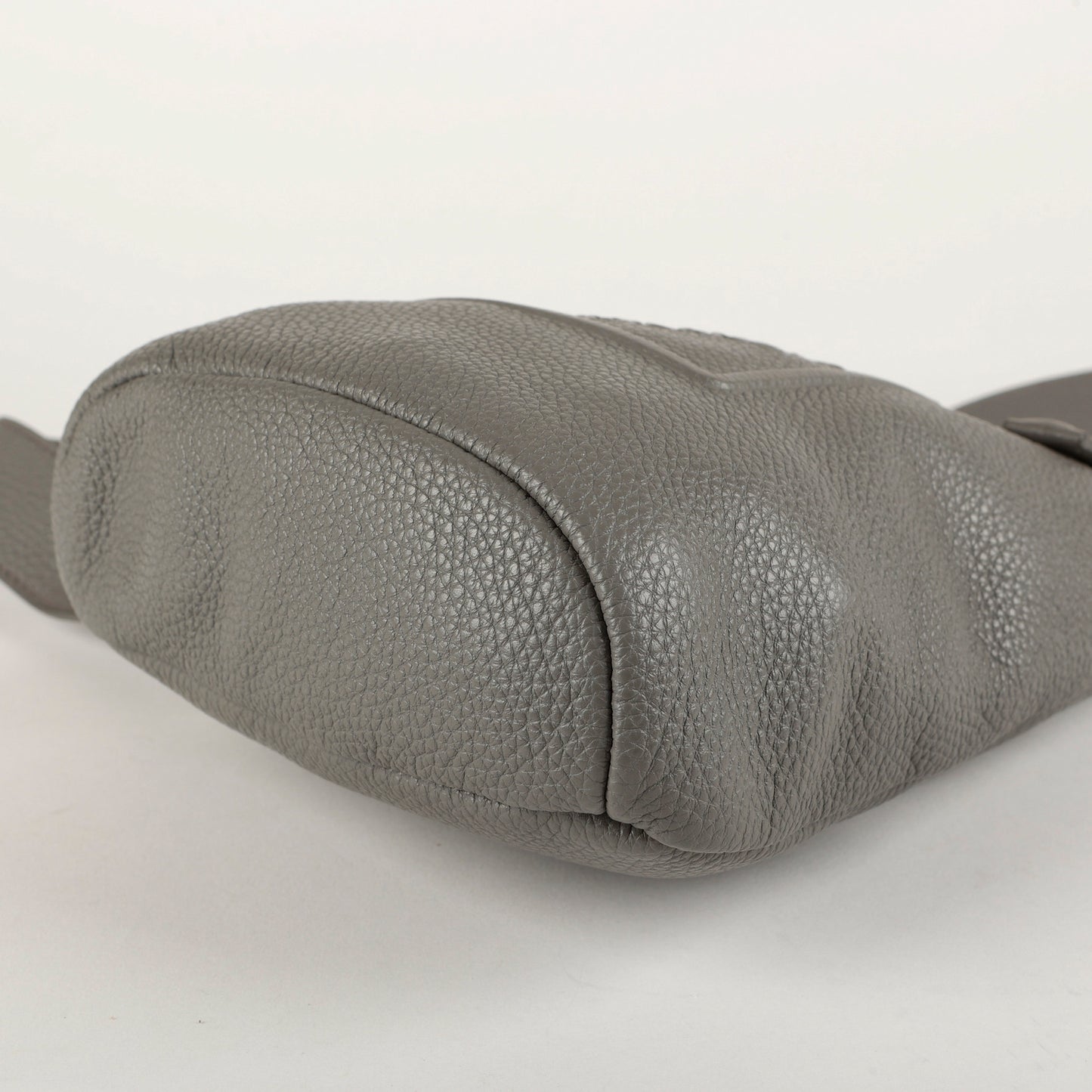 Sling Triangle Sport Belt Bag, Grey Calfskin