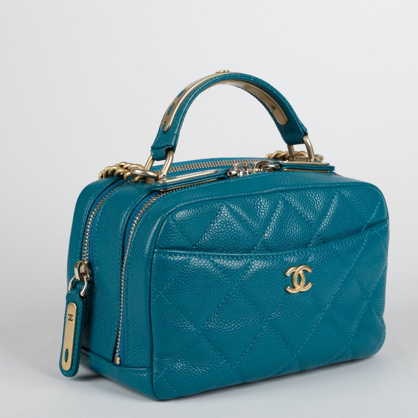 Double Zip Vanity Turquoise Caviar