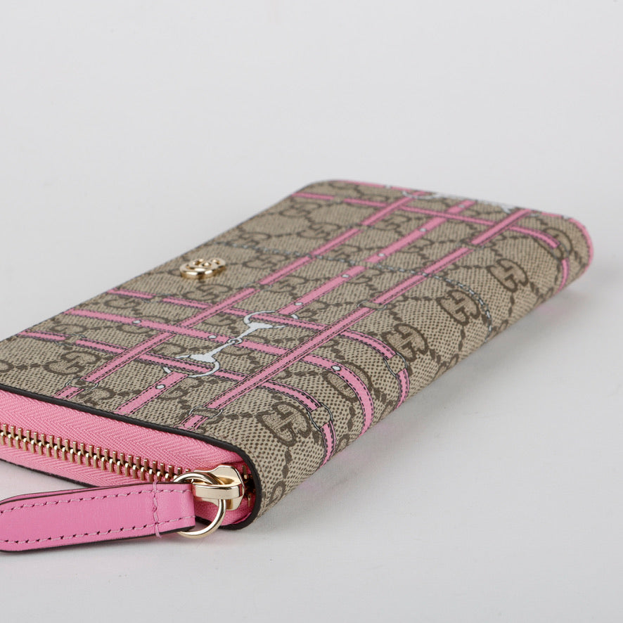 Pink Horsebit Coated Canvas Zippy
