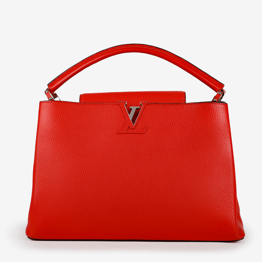 Capucines MM, Red Silver Hardware