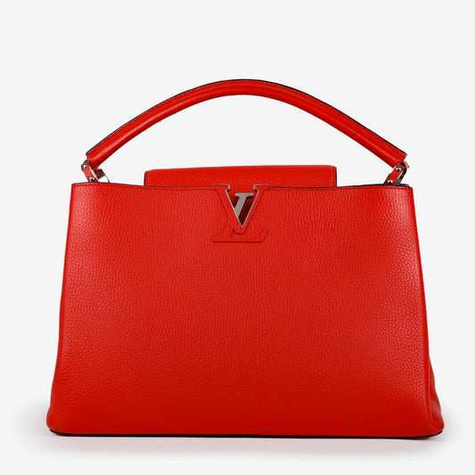 Capucines MM, Red Silver Hardware