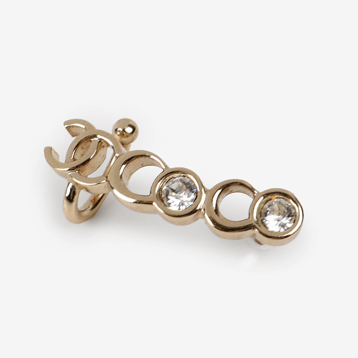 Coco Script Climber Earrings Gold Crystals