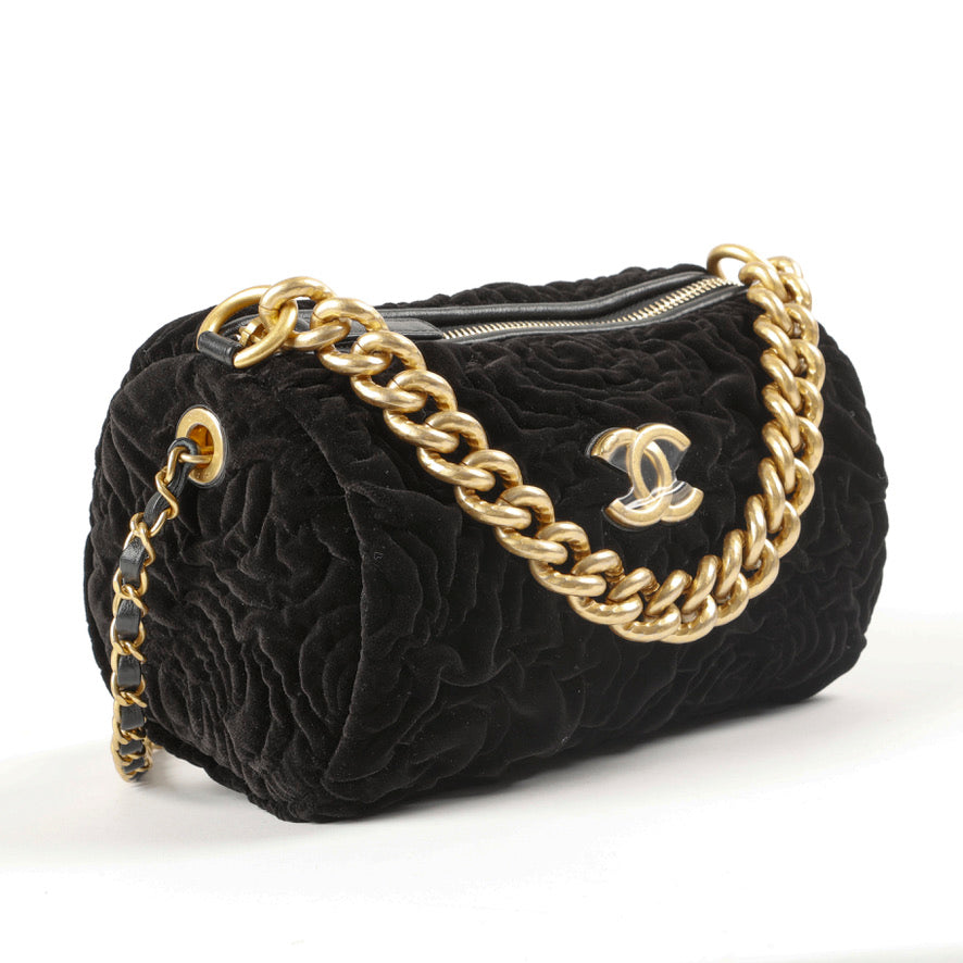 Camellia Two Way Chain Black Velvet