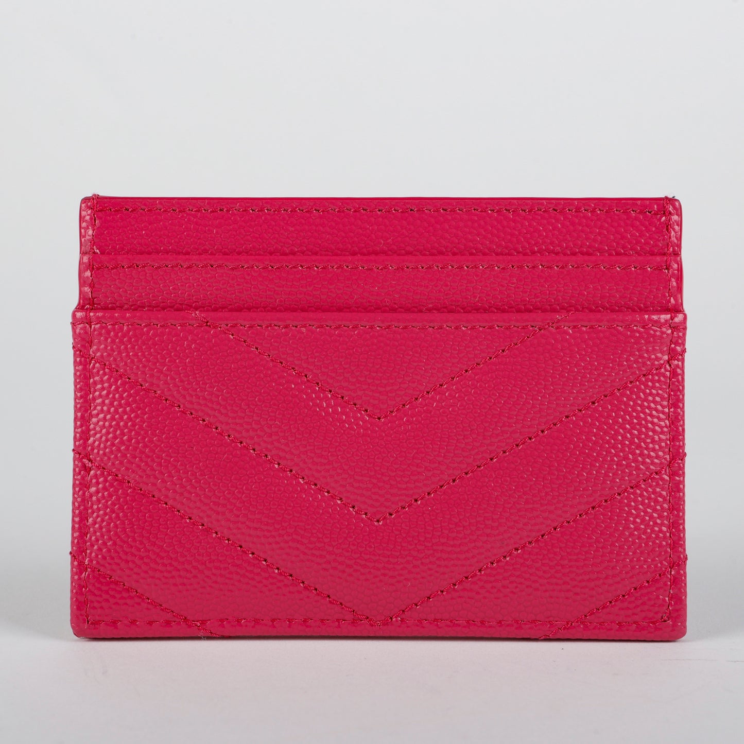 Card Holder, Pink Grain de Poudre Gold Hardware