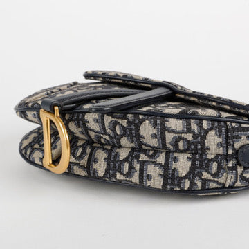 Mini Saddle Bag, Navy Oblique