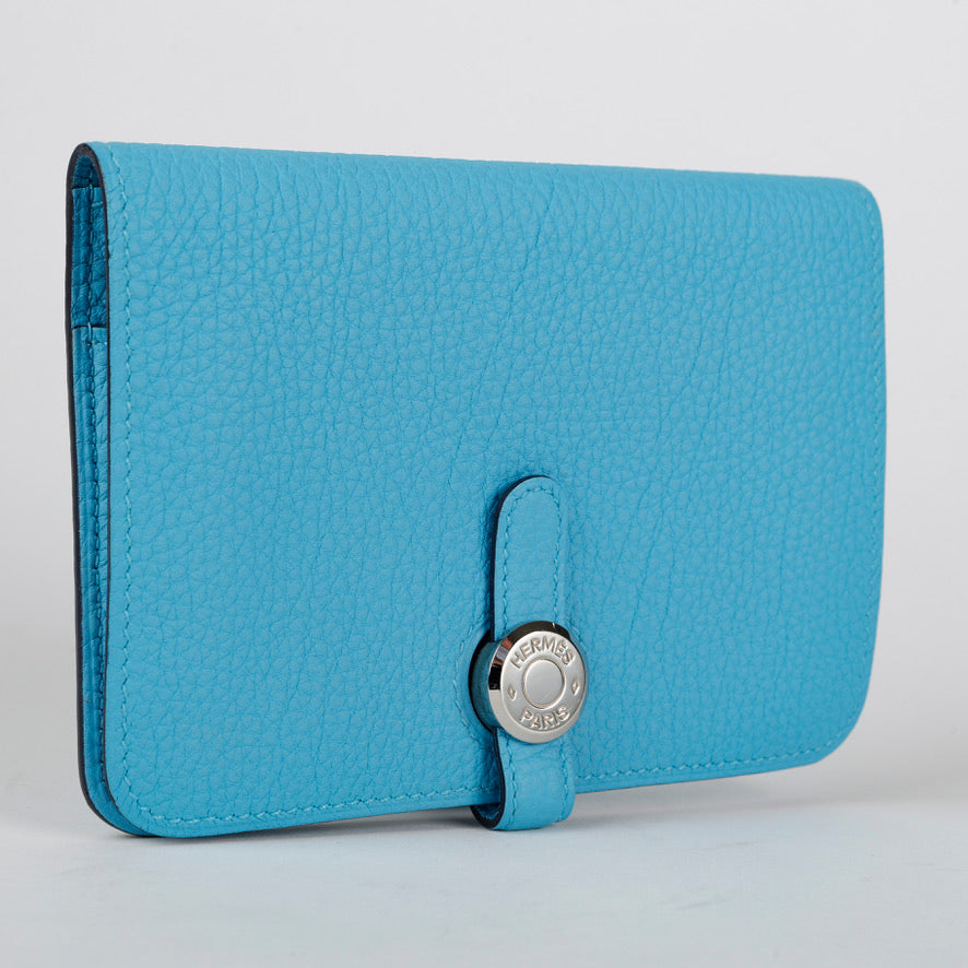 Compact Dogon Wallet Celeste Blue Clemence
